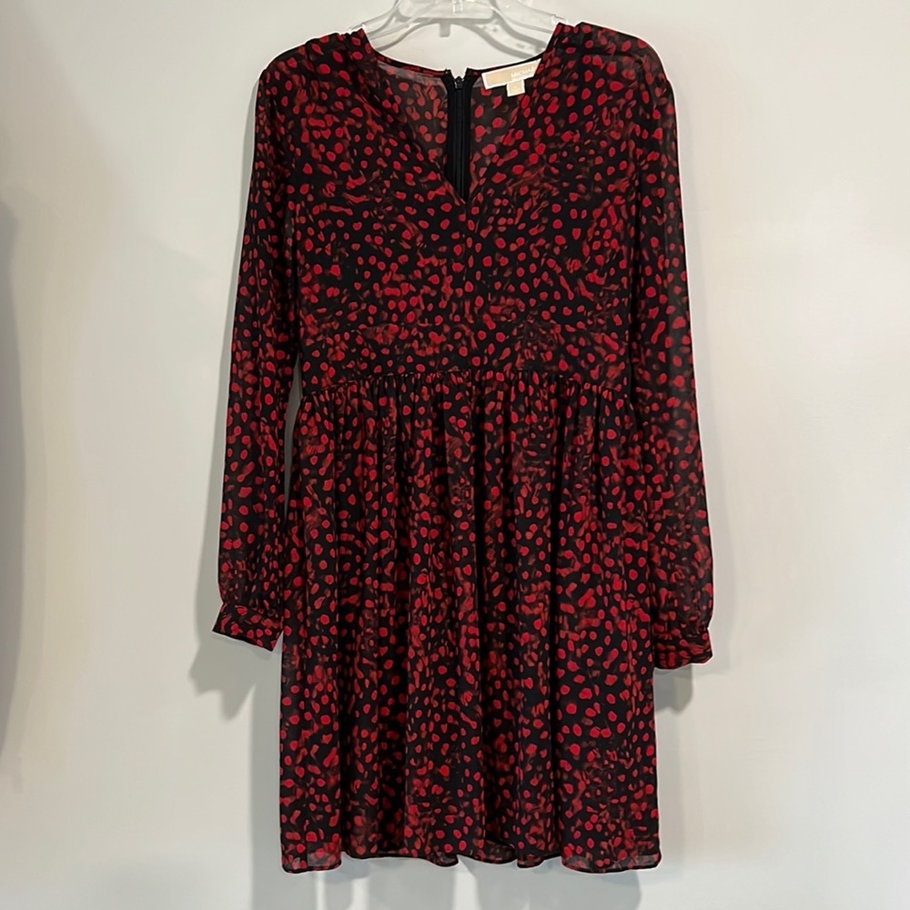 Michael Kors‎ - 6, red/black animal print dress